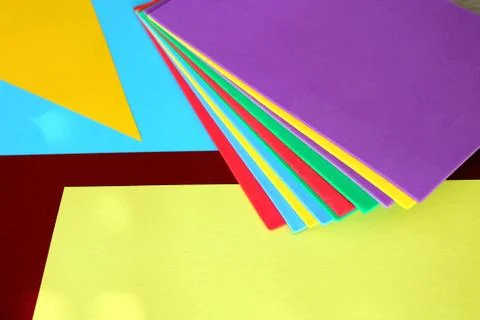 Colored sheets of paper thrown in disorder. Stock Illustration
