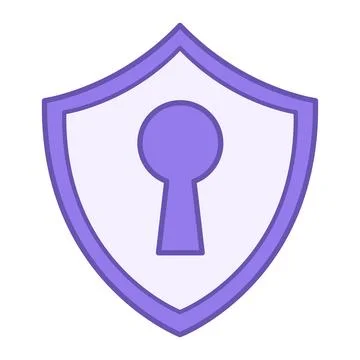 Colored Shield Icon. Vector Illustration. Shield and Keyhole. Data Security.. Stock Illustration
