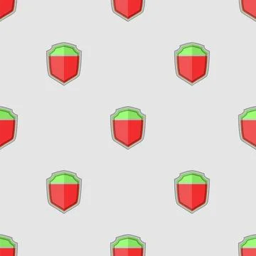 Colored Shield Seamless Pattern Colored Shield Seamless Pattern on Grey Ba... Stock Photos