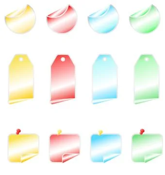 Colored shining vector stickers Stock Illustration
