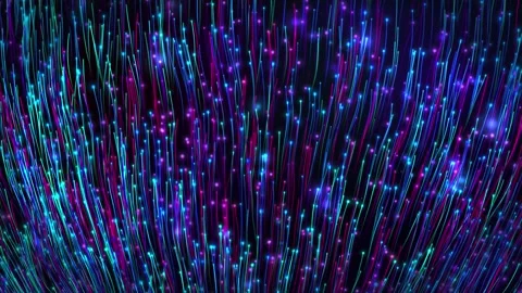 Colored shiny background with glowing lines and particles Stock Footage 148629299