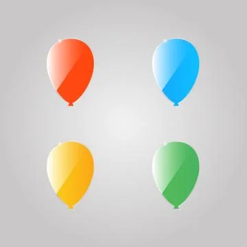Colored shiny balloons  . Stock Illustration