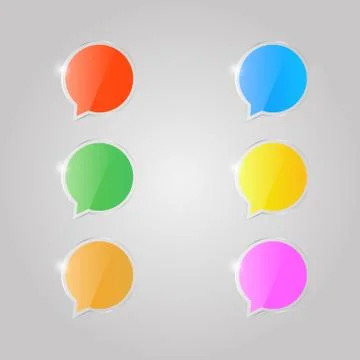 Colored shiny speech bubbles  . Stock Illustration