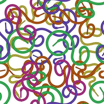 Colored Shoelace Seamless Pattern on White Background Stockillustratie