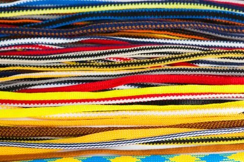 Colored shoelaces Stock Photos