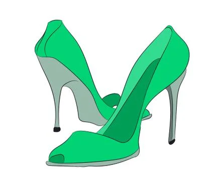 Colored shoes, vector Stock Illustration