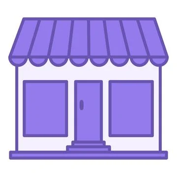 Colored Shop Icon. Vector Icon of Small Shop Building. Shopping and Archite.. Ilustración de archivo