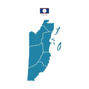Colored silhouette blue Belize map Ilustración de archivo