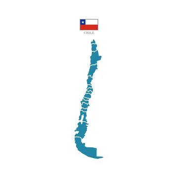 Colored silhouette blue Chile map Stock Illustration