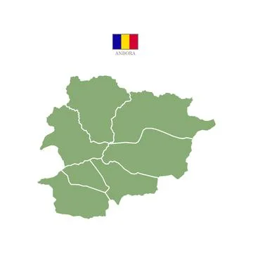 Colored silhouette green Andorra map. Stock Illustration