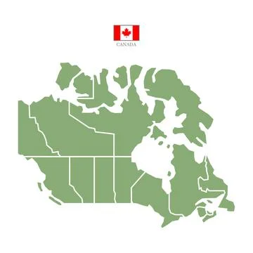 Colored silhouette green Canada map. Stock Illustration
