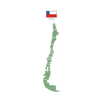 Colored silhouette green Chile map Stock Illustration