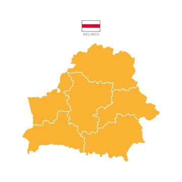 Colored silhouette orange Belarus map Stock Illustration