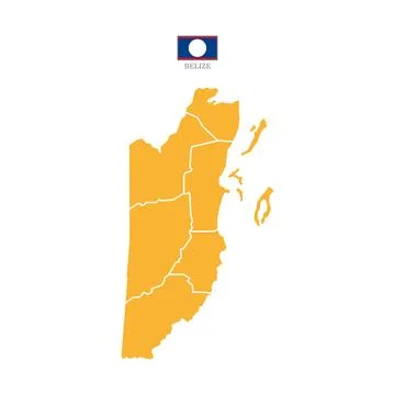 Colored silhouette orange Belize map Stock Illustration