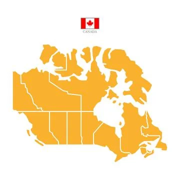 Colored silhouette orange Canada map Stock Illustration