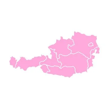 Colored silhouette pink Austria map Stock Illustration