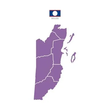 Colored silhouette purple Belize map Stock Illustration