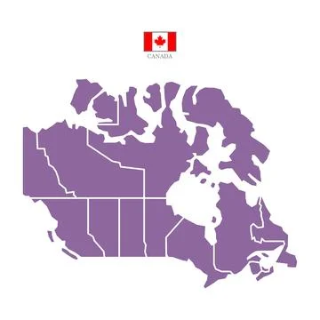 Colored silhouette purple Canada map Stock Illustration