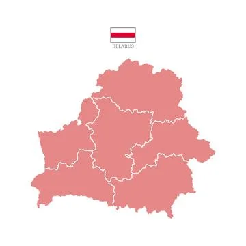 Colored silhouette red Belarus map Stock Illustration