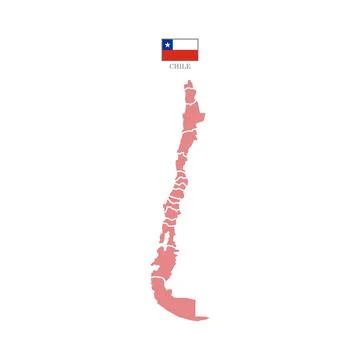 Colored silhouette red Chile map Stock Illustration