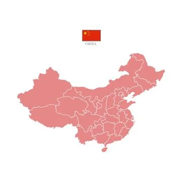 Colored silhouette red China map Stock Illustration