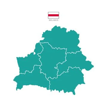 Colored silhouette turquoise Belarus map Stock Illustration