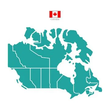 Colored silhouette turquoise Canada map Stock Illustration