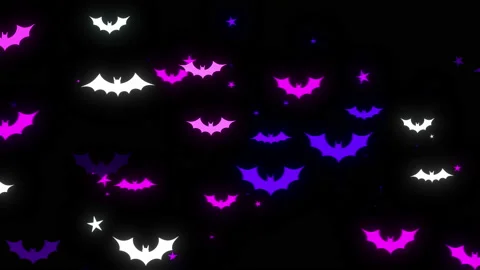 Colored silhouettes of bats Vidéo 140678813