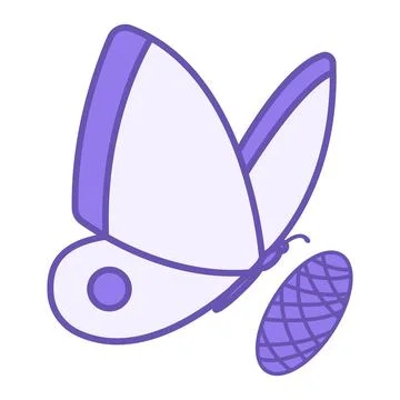 Colored Silk Icon. Vector Illustration. Silkworm Butterfly and Cocoon. Natu.. Stock Illustration