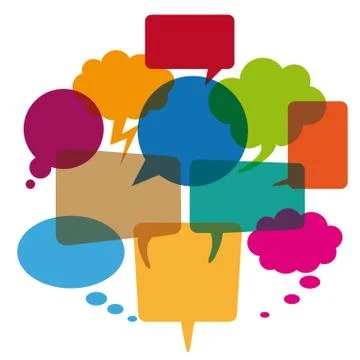 Colored Simple Speech Bubbles Stock Illustration