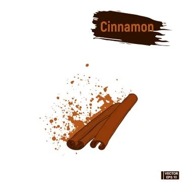 Colored sketch cinnamon Stock Illustration