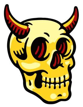 Colored Skull on white background, vector illustration Stock Illustration