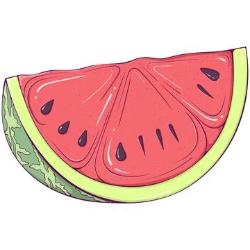 Colored slice of watermelon Stock Illustration