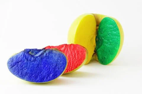 Colored slices of an apple Stock Illustration