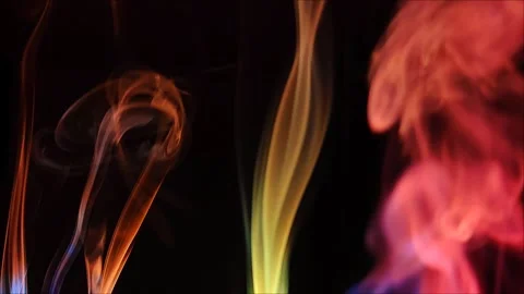 Colored smoke on abstract black background Stock Footage 293252353