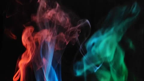 Colored smoke on abstract black background Stock Footage 293252372