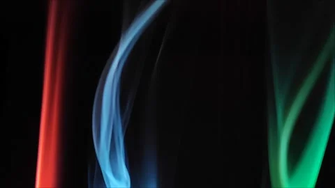 Colored smoke on abstract black background Stock Footage 293252374