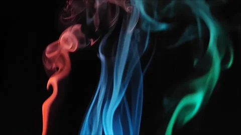 Colored smoke on abstract black background Stock Footage 293252377