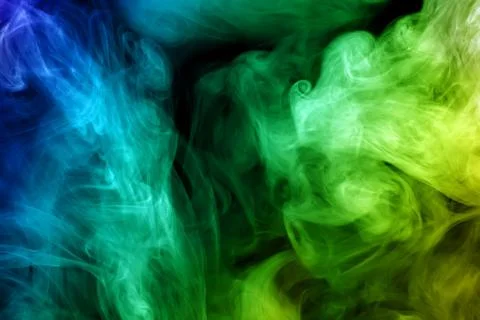 Colored smoke on black background Foto stock