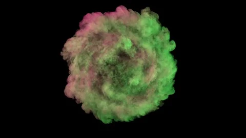 Colored smoke in circular motion / Twisting smoke. Video stock 75423483