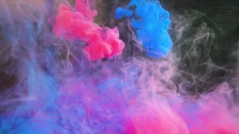 Colored Smoke, Colored Ink Flowing Stock Footage 281380734
