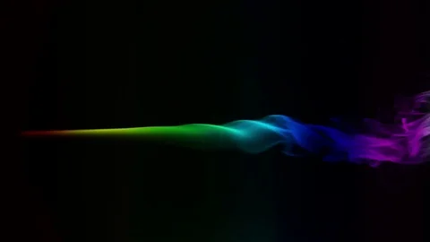 Colored smoke curves isolated on black background Stock Footage 82130516