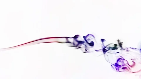 Colored smoke curves isolated on white background Stock Footage 82131316