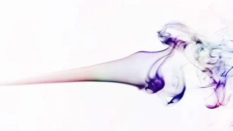 Colored smoke curves isolated on white background Stock Footage 82131601