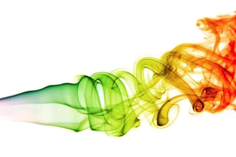 Colored smoke curves Stock Photos