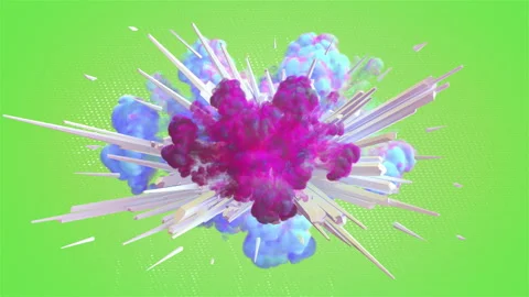 Colored smoke explosion in 4K Video stock 104957536