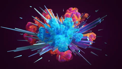 Colored smoke explosion in 4K Video stock 104957876