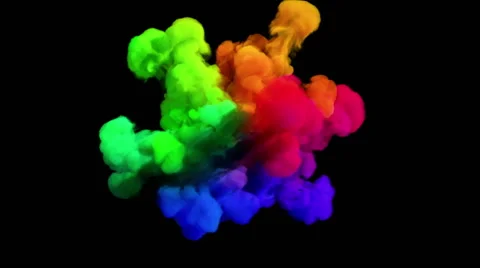 Colored smoke explosion on black "Spectrum" Stock Footage 62744430
