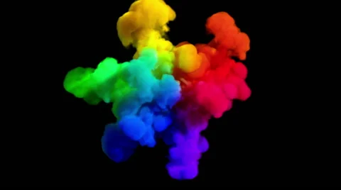 Colored smoke explosion on black "Spectrum" Stock Footage 64469664