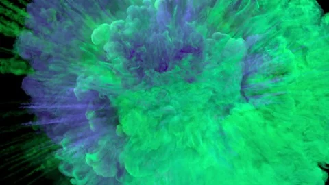 Colored smoke explosion with puff towards the camera, smoke hits camera's lense. Stock Footage 83098910